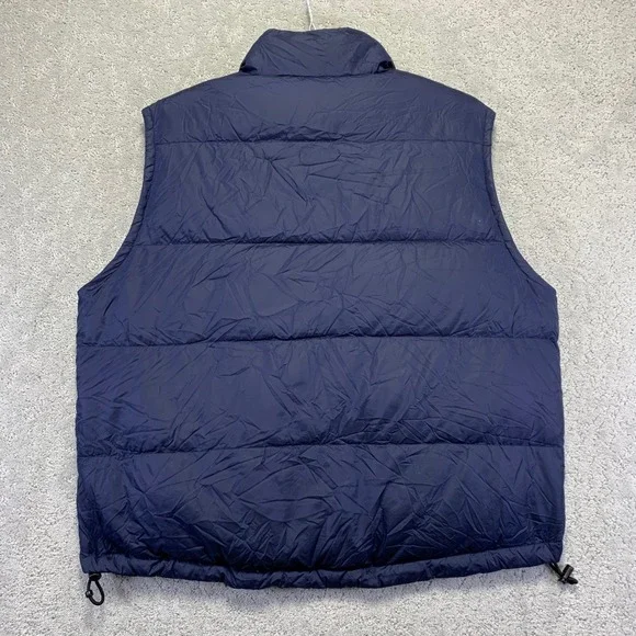 Vintage Lands End Puffer Vest Jacket Mens Large Navy Blue Goose Down Zip Up 90s - Picture 7 of 11